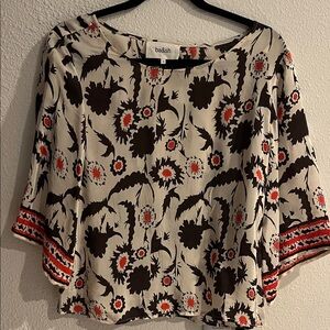ba&sh Women's Floral Blouse - Black and Red on Cream